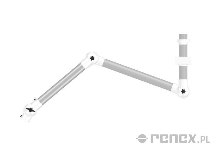 ALSIDENT usisna ruka 910 mm za sustav ALUMINIUM 50, montaža na strop, bijeli spojevi