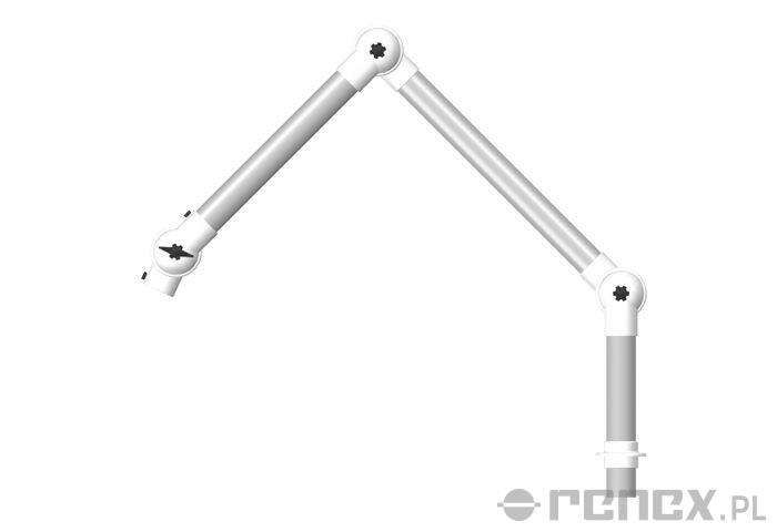 ALSIDENT usisna ruka 945 mm za sustav ALUMINIUM 50, montaža na stol, crveni spojevi